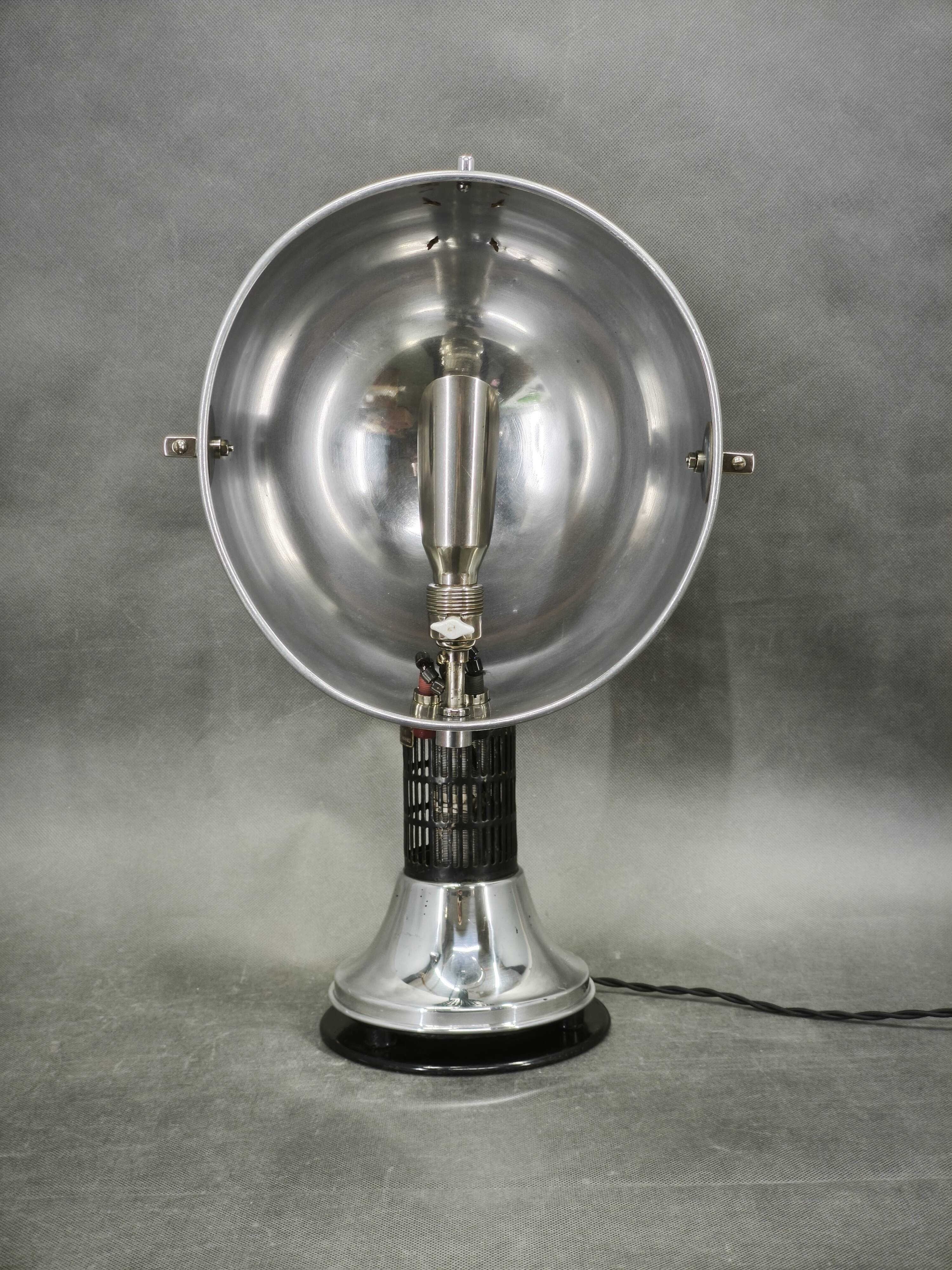 1930s Bauhaus Hanau Quartz Chrome Adjustable Table Lamp, Germany
