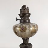 Pair of Art Nouveau oil lamps in cast iron