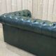 Chesterfield 3-seater sofa in green leather from the 80s