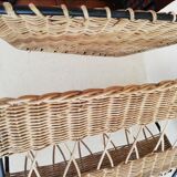 1950s Rattan Magazine Rack