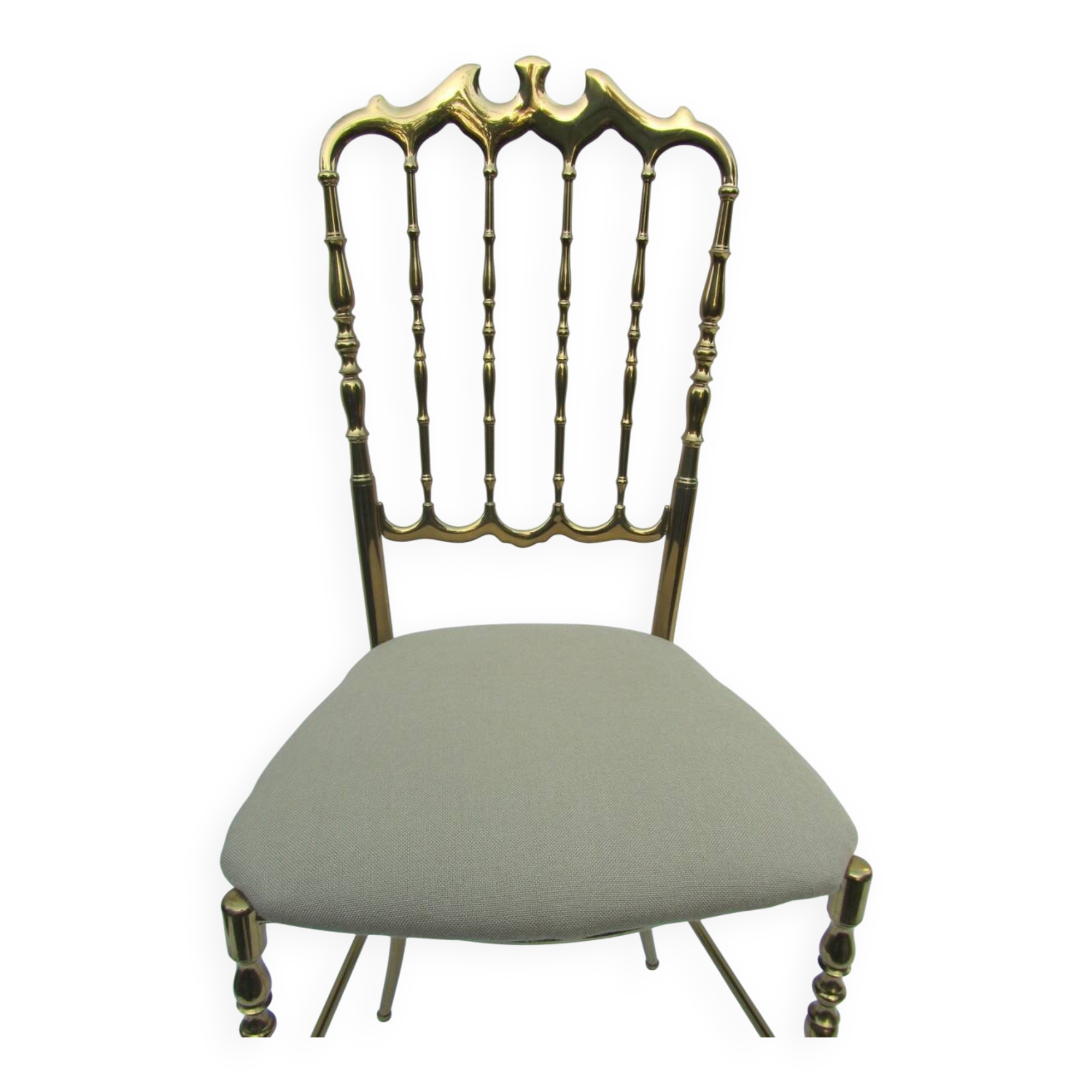Italian Side Chair in Golden Brass by Giuseppe Gaetano Descalzi for Chiavar