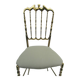 Italian Side Chair in Golden Brass by Giuseppe Gaetano Descalzi for Chiavar