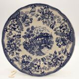 6 Flat blue blue plates "Flowers"