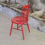 Tapiovaara style red bistro chair