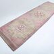 Tapis de couloir Oushak rose pâle