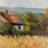 Tableau HST "Landscape with Poppies and Wheat Field" J. De Beaucourt (school).