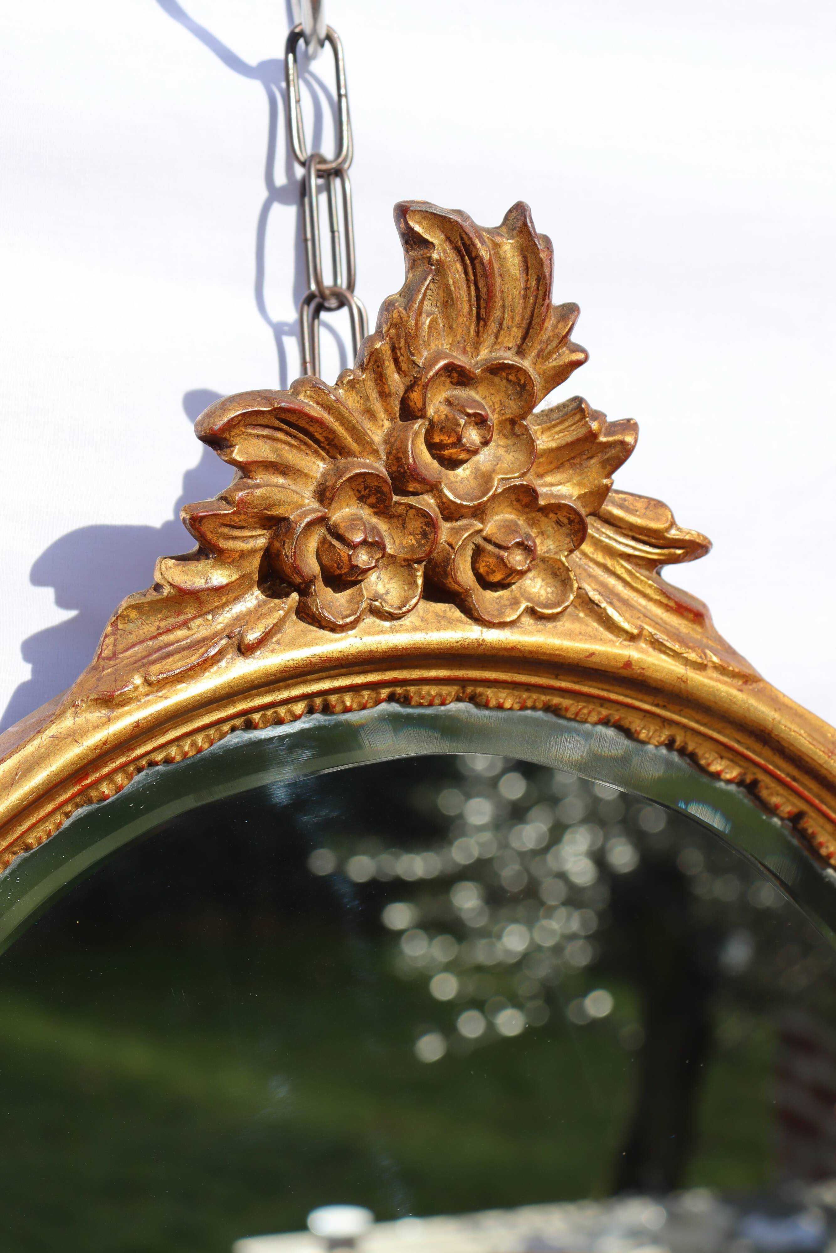 Deknudt, Vintage golden mirror Louis XV style   48x93cm