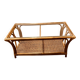 Grande table basse bambou et osier vintage