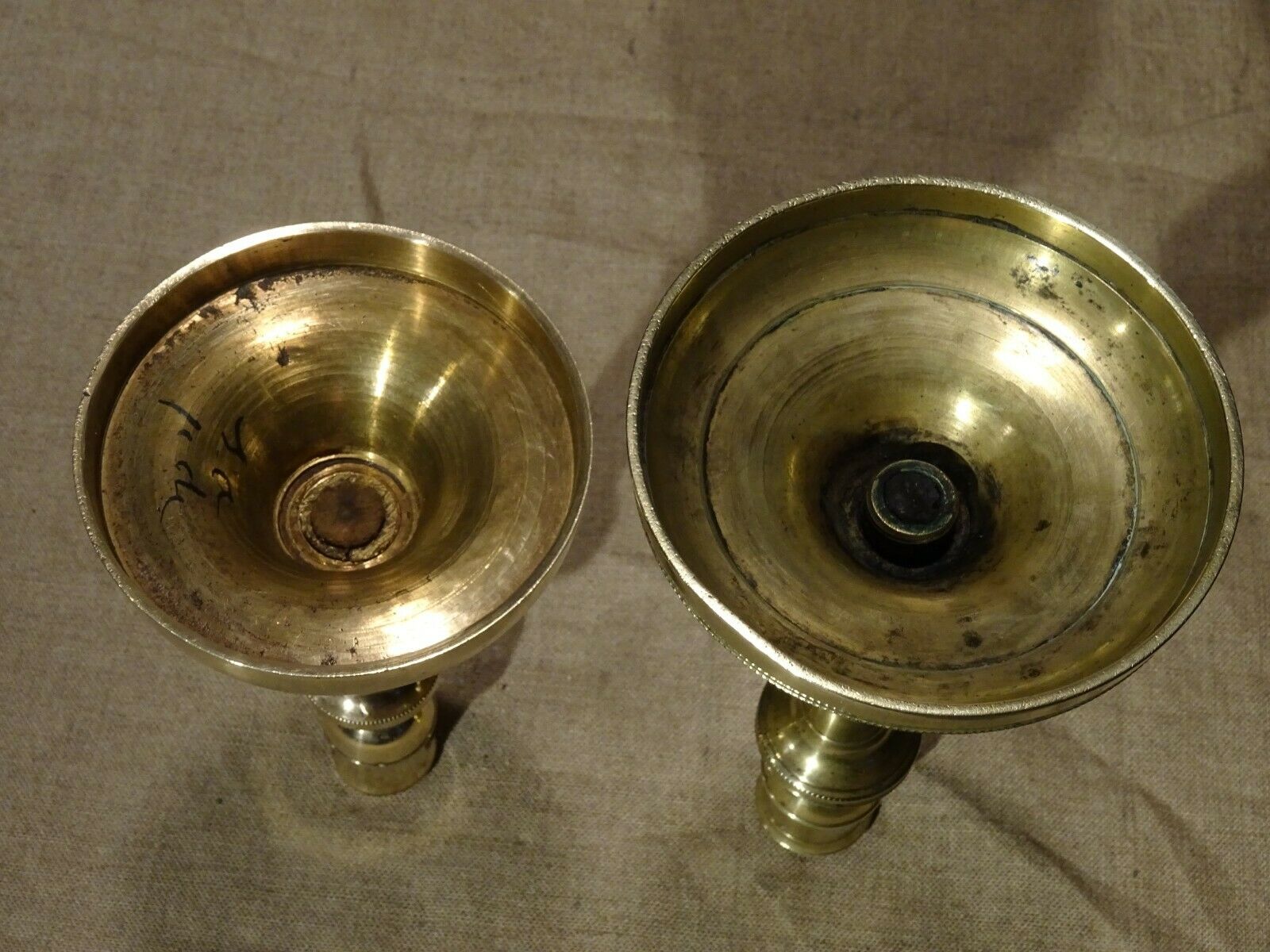 19th Brass Candlesticks
