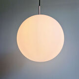 Large satin white opal glass pendant light, Limburg, 1970