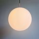 Large satin white opal glass pendant light, Limburg, 1970