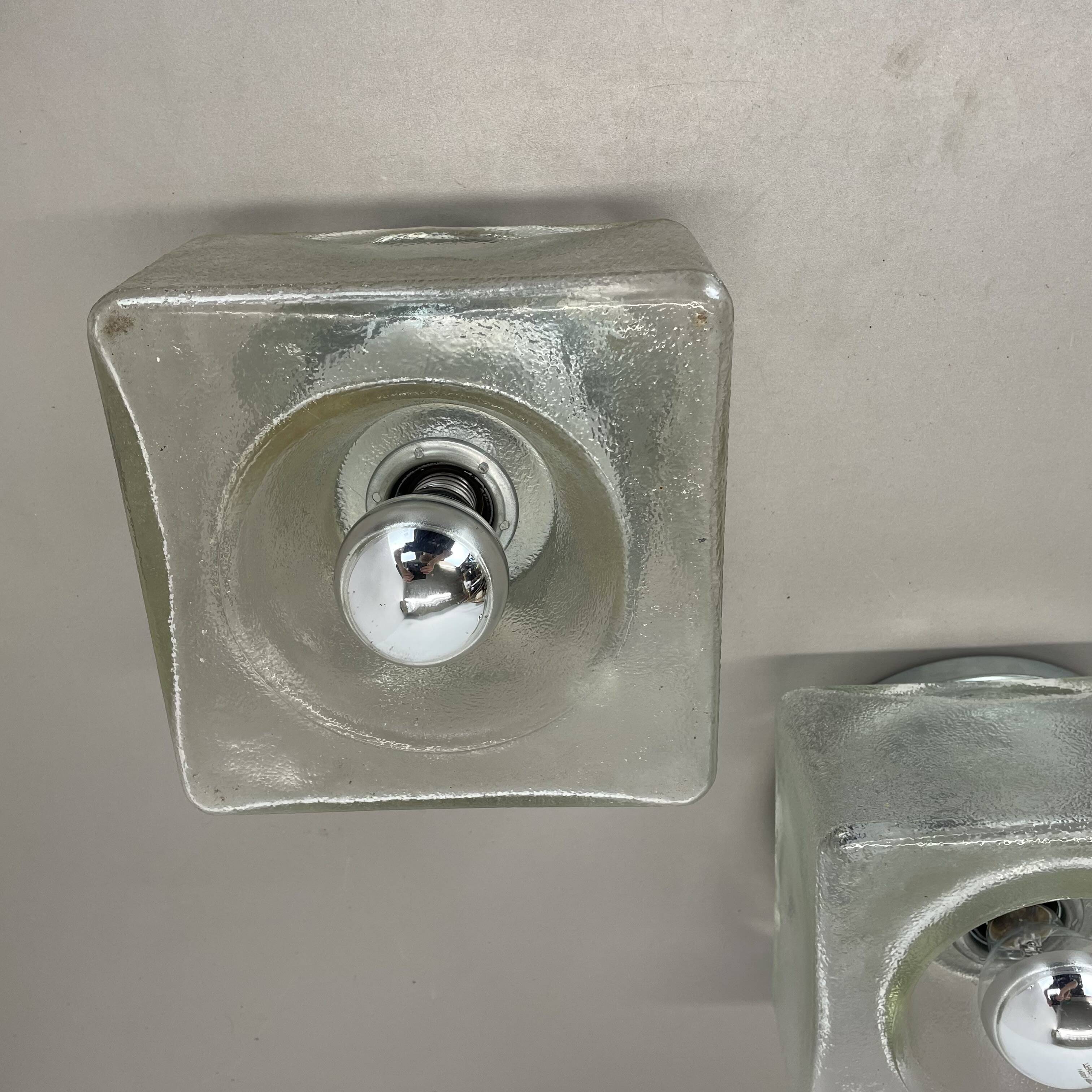 set of 2 CUBIC Ice Glass Ceiling Light, by J. T. Kalmar Lights, Austria