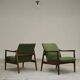Pair of green GMF 64 armchairs by Edmund Homa, Poland 1960