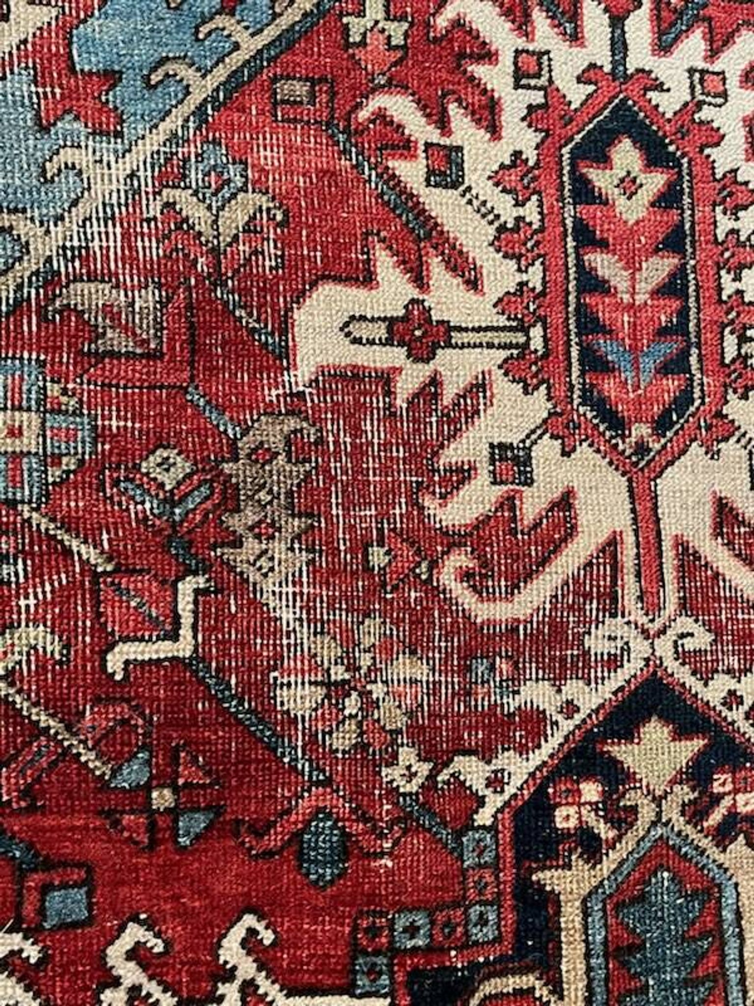 Ancient Heriz Carpet – Cobalt Blue & Indigo – 330 x 218 cm