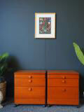 Mid century stag bedside cabinets tables in teak