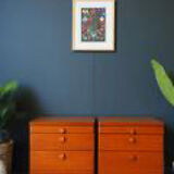 Mid century stag bedside cabinets tables in teak