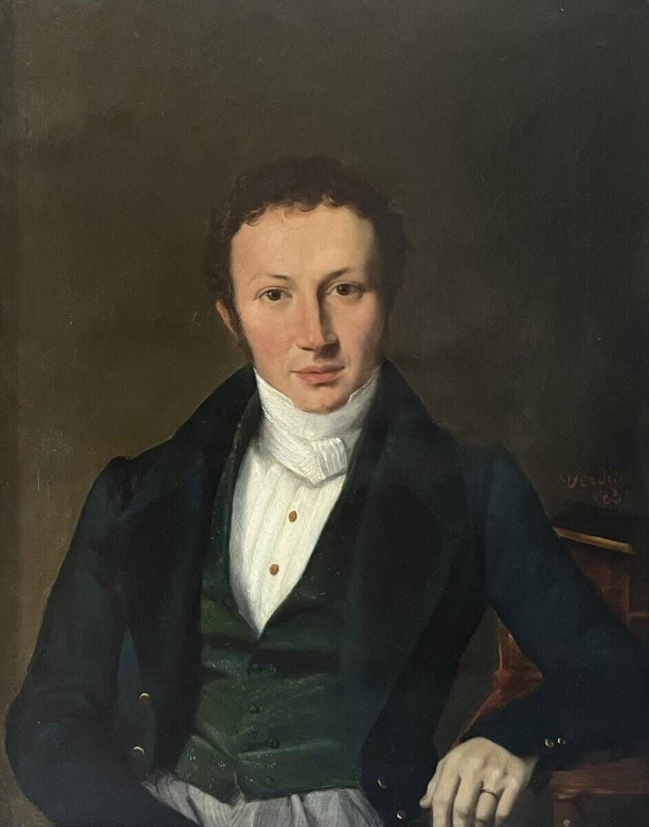 Marcel Antoine Verdier (1817-1856) Portrait of a Young Man, 1835, oil on canvas signed
