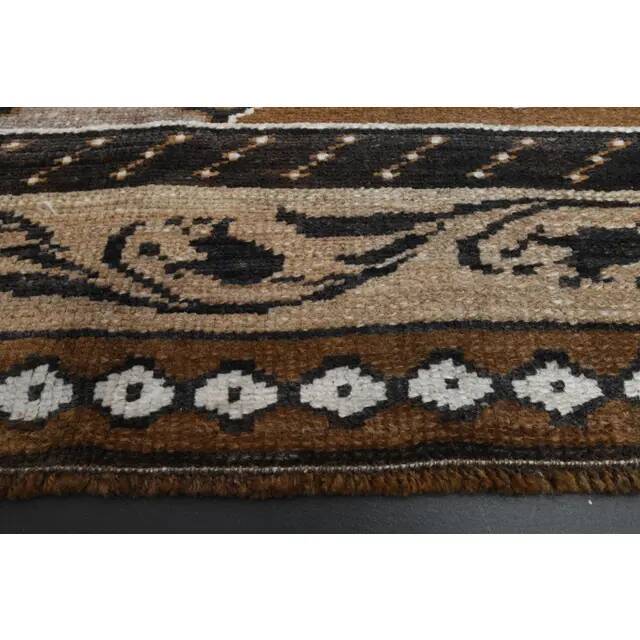 Vintage Turkish Oushak Handmade Wool Cotton Brown Area Rug 193x330