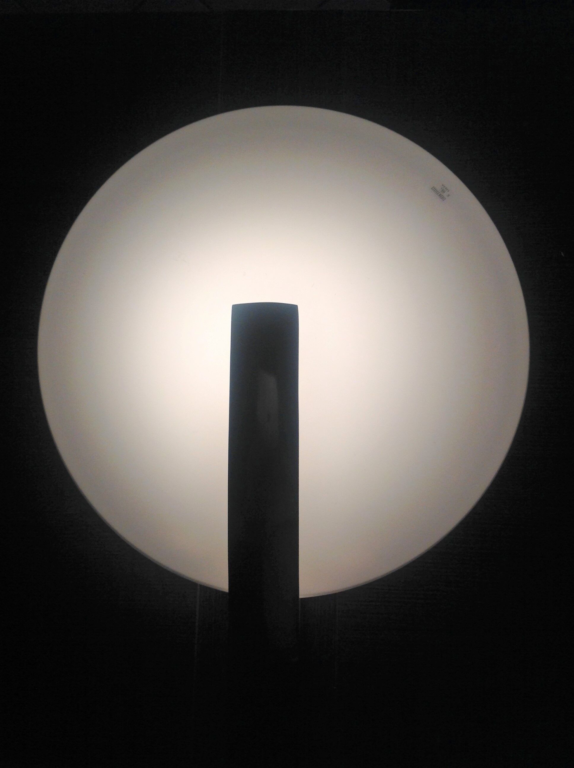 Circular frosted glass wall lamp and aluminum headband by Vetri Murano, vintage 70s-80s