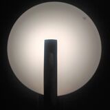 Circular frosted glass wall lamp and aluminum headband by Vetri Murano, vintage 70s-80s