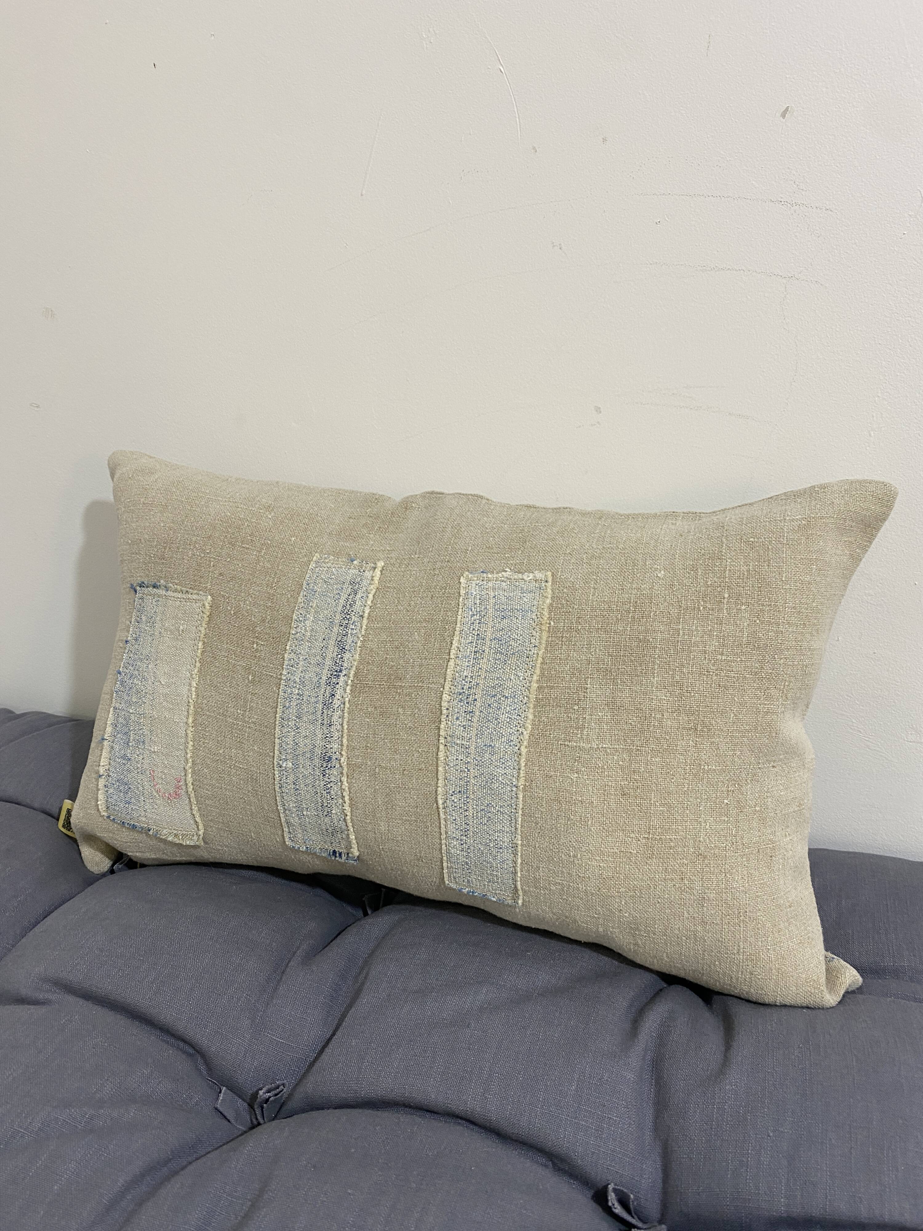 Handmade cushion in vintage fabric, Kilim style - Double-sided