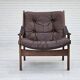 1970s, Norwegian design by Torbjørn Afdal, "Hunter" chair, leather.