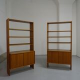 Pair of modernist Scandinavian libraries in teak, Sweden 1960