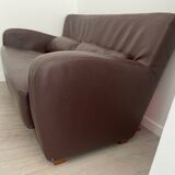 Canapé Cinna cuir chocolat 2 places