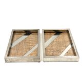 Hollywood regency set of 2 trays / vide poche, Tommaso Barbi Italy 1970s