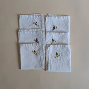 Ensemble de 6 serviettes brodées