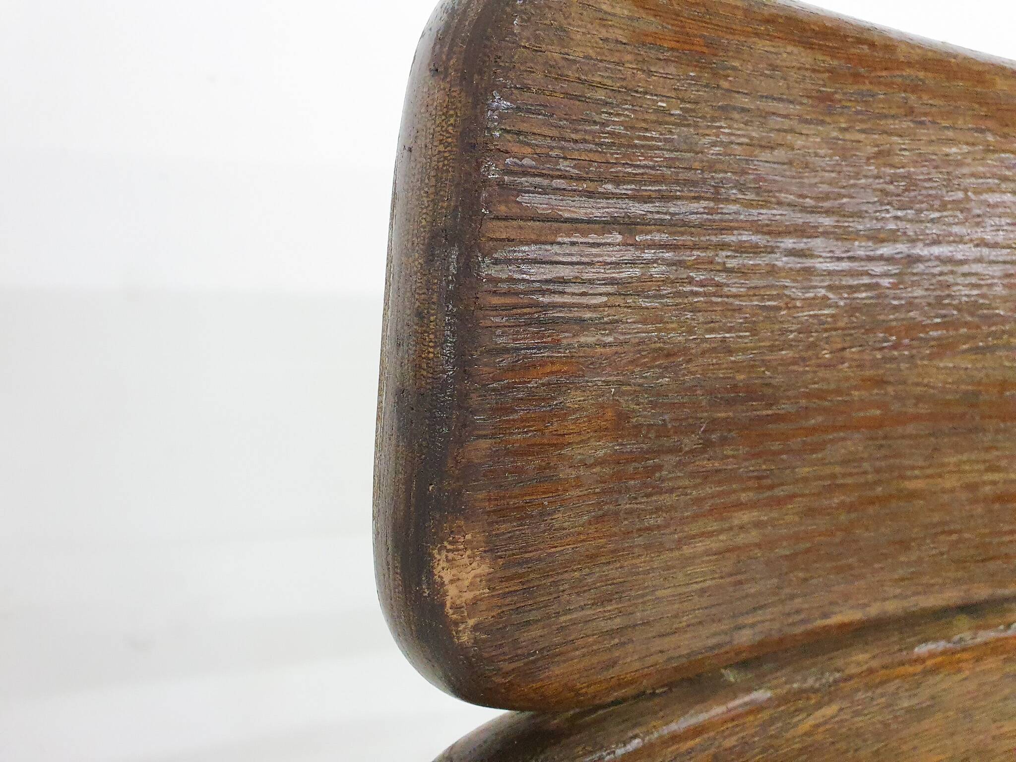 Set of four solid oak dining chairs, The Netherlands 1970's