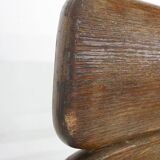 Set of four solid oak dining chairs, The Netherlands 1970's