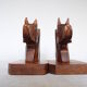 Wooden dog bookends