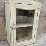 Old Art Deco wall display case in Burmese teak