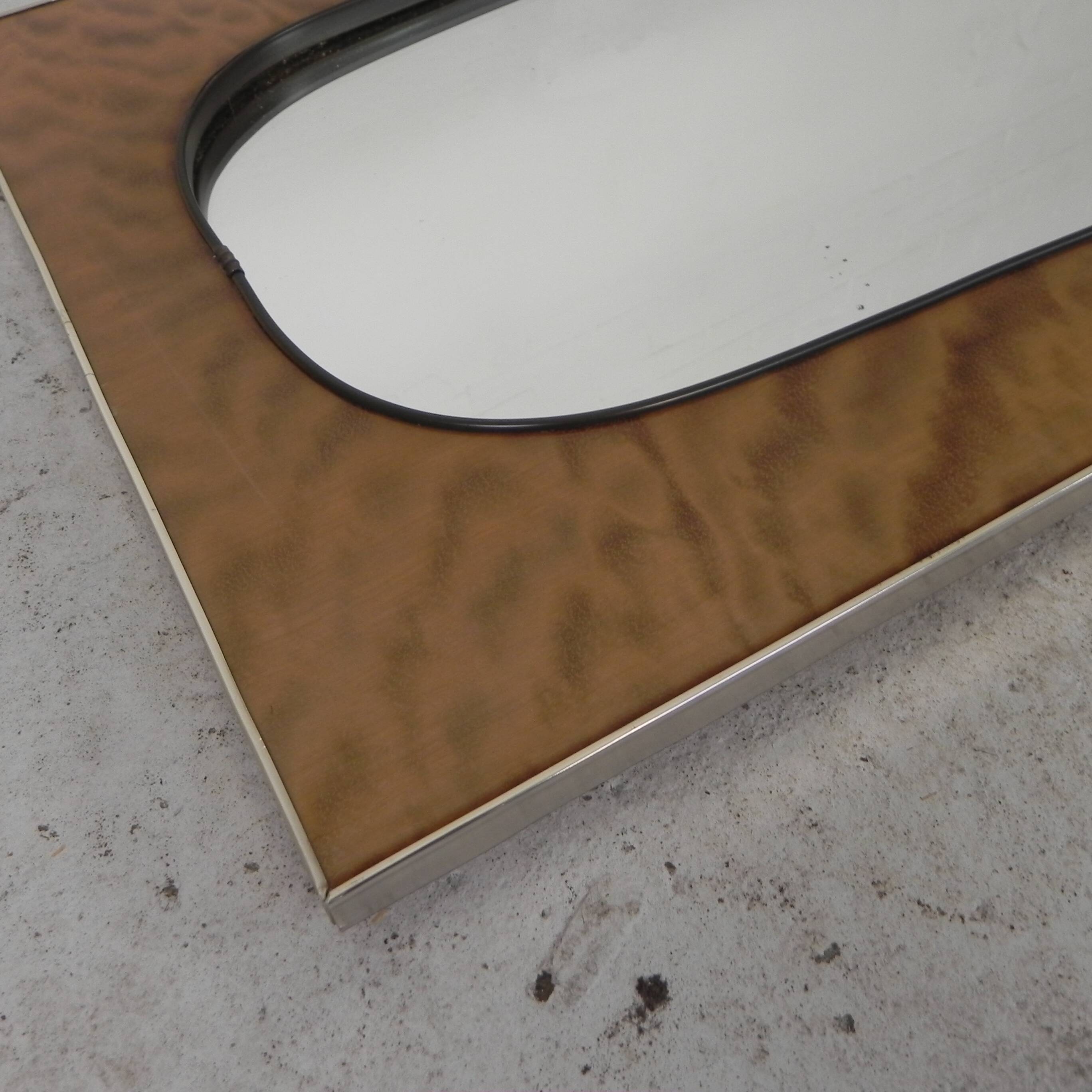 Large vintage oval mirror, 1960s