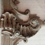 Old wood decoration, pediment, shell