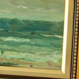 Original vintage oil on panel – ocean landscape