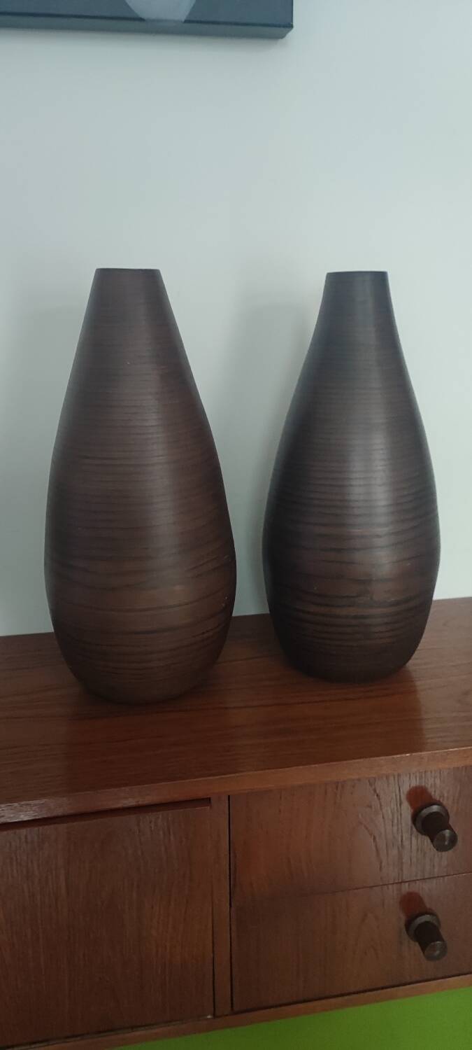 Pair of bamboo vases
