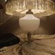white bedside lamp with lace and opaline bohemian chic