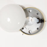 Bauhaus ceiling lamp with opaline glass and bakelite