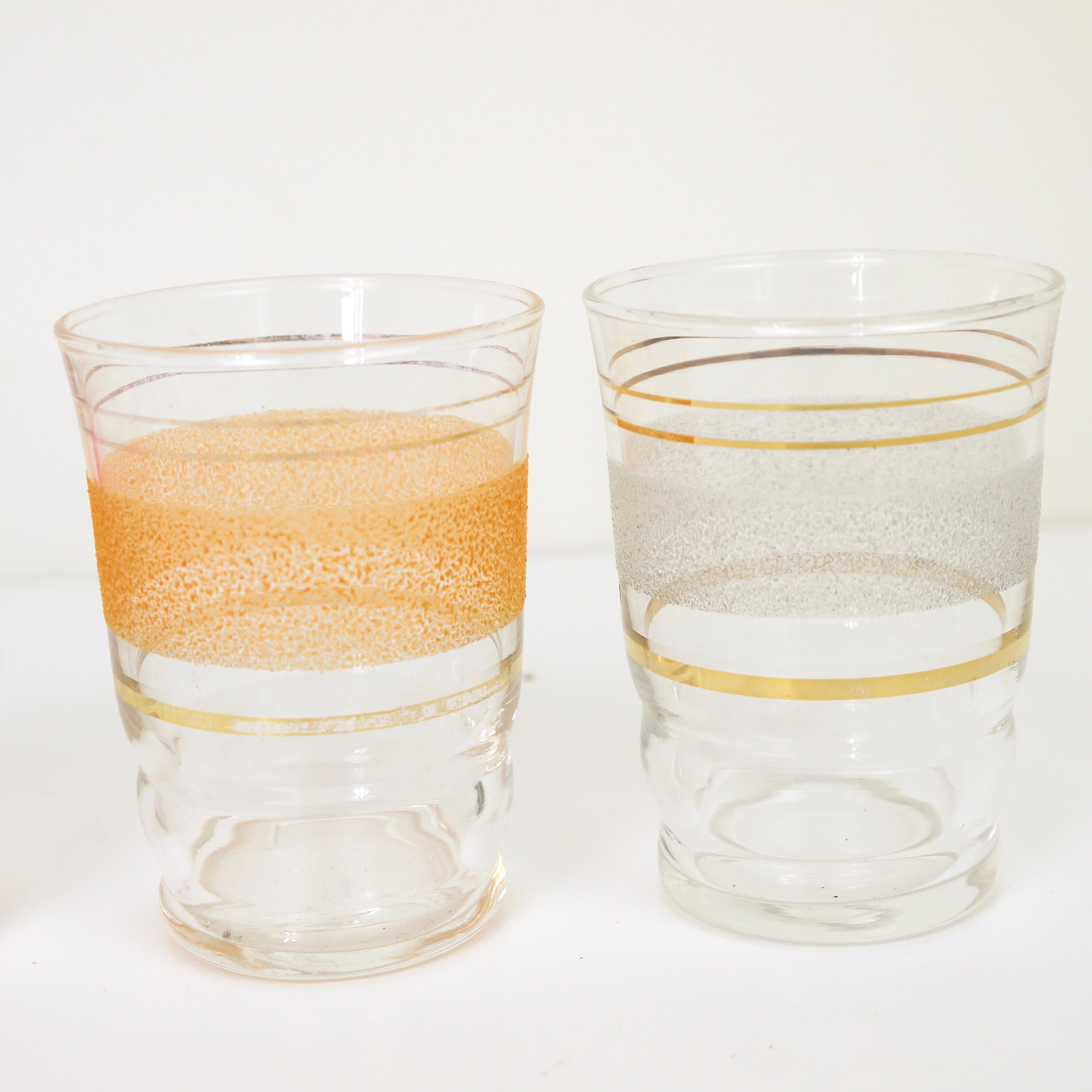 13 glasses with granite liqueurs