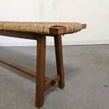Wooden bench and marsh straw 50s/60s