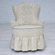 1950s, Danish armchair, reupholstered, creamy/white floral fabric.
