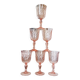 6 vintage white wine glasses in pink Rosaline Arcoroc Luminarc glass 10 cl