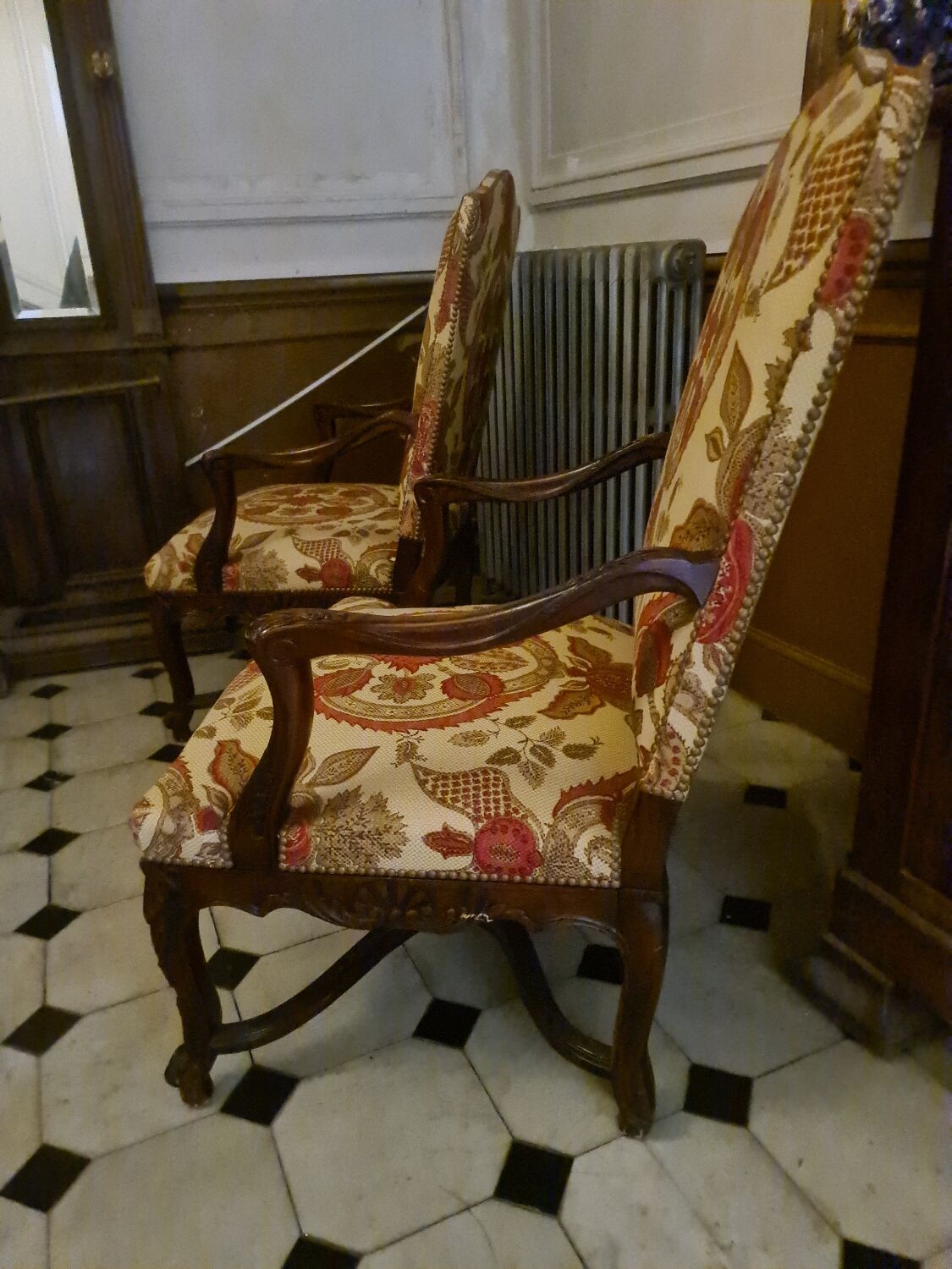 Pair of armchairs regence style nineteenth