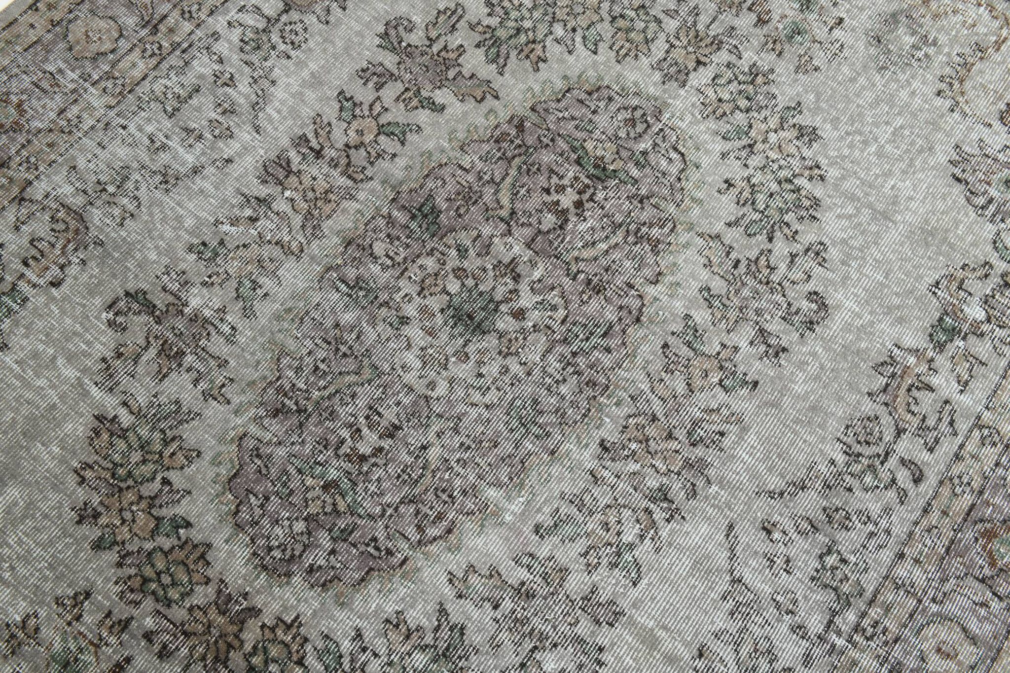 5x9 Gray & Black Oriental Vintage Rug 170x275Cm SK 6991