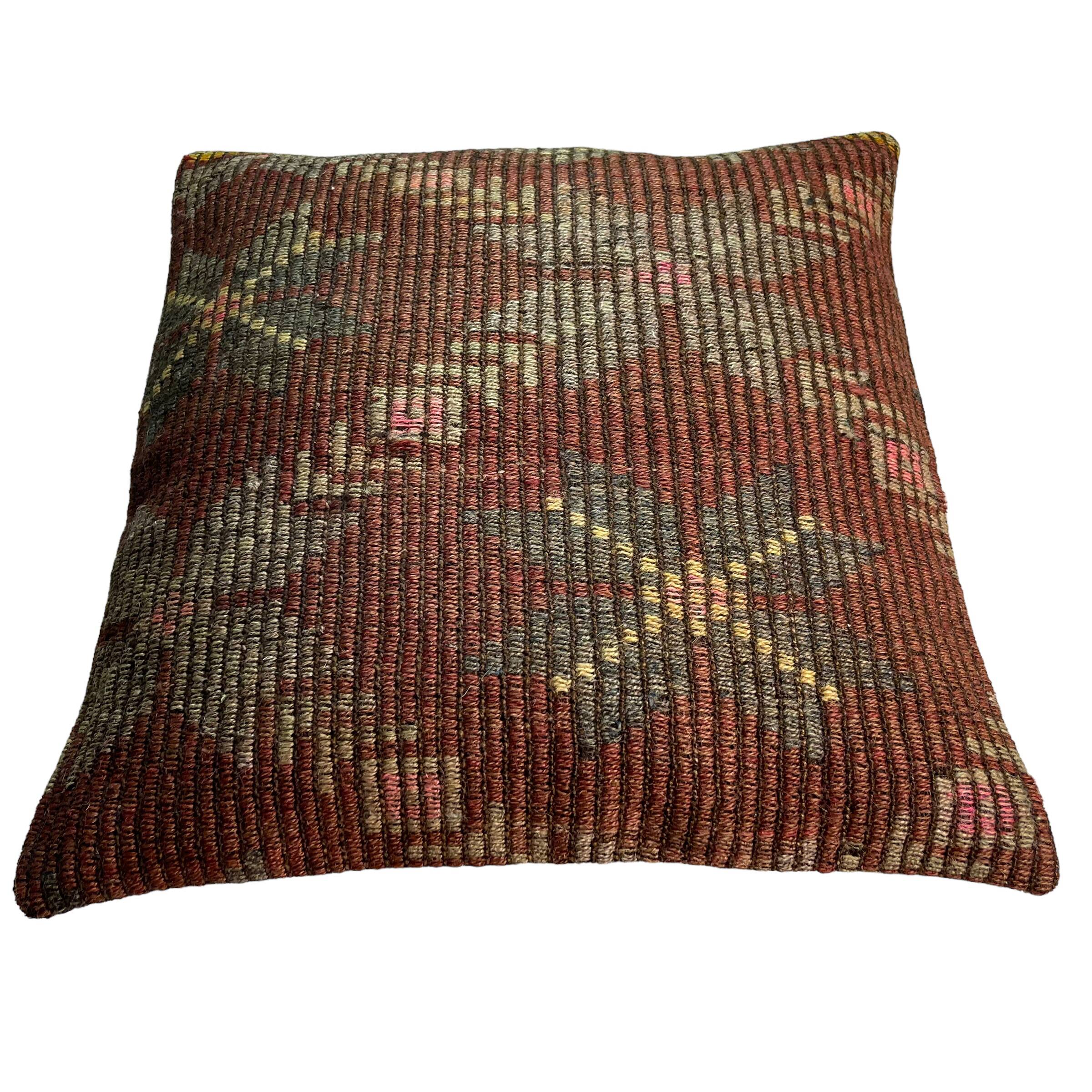 Vintage turkish kilim cushion cover , 55 x 55 cm