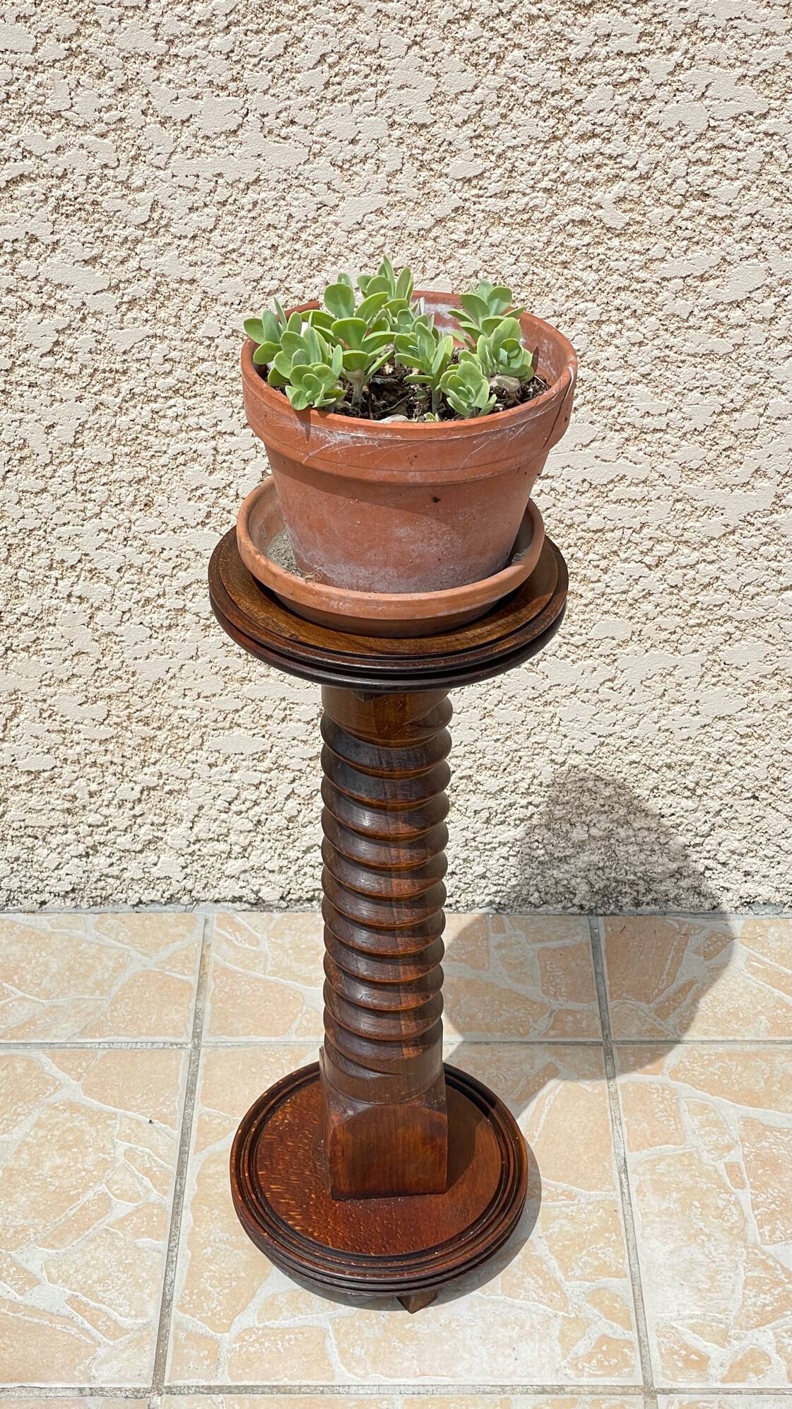 Charles dudouyt vintage oak plants holder