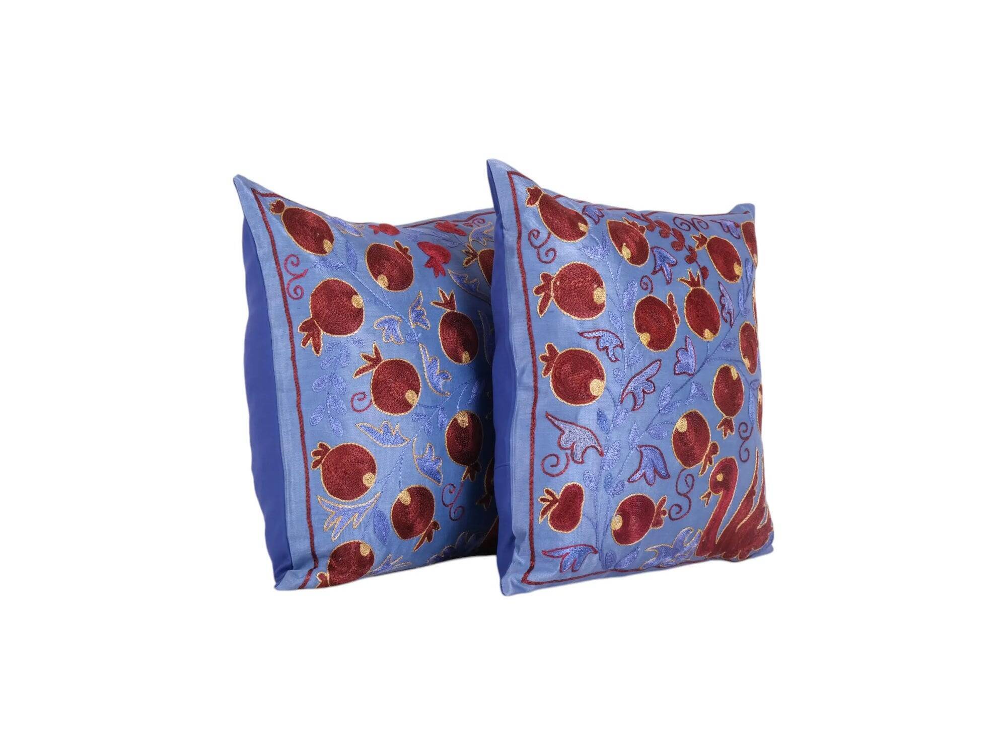 Set of 2 vintage embroidered cushion covers 46x46 cm