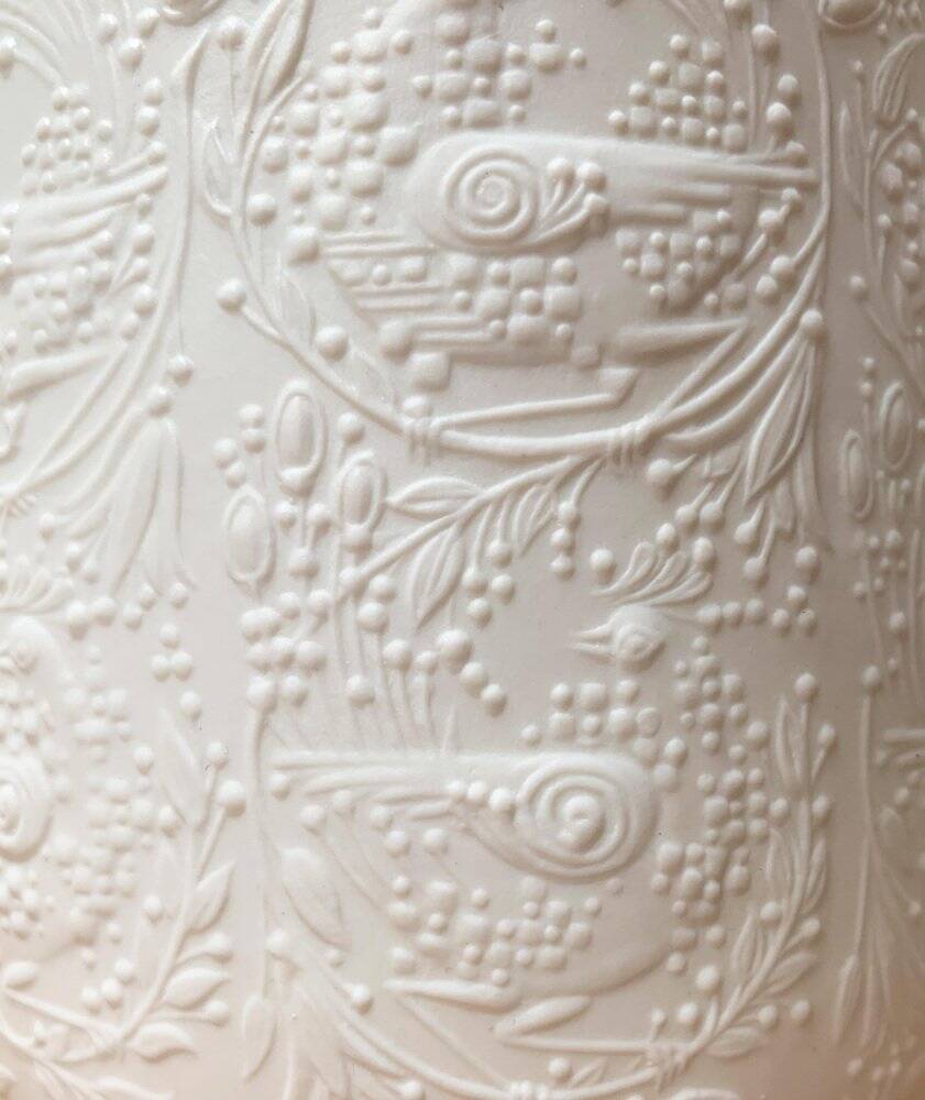 White porcelain candlestick from mid-century by Bjørn Wiinblad for Rosenthal.